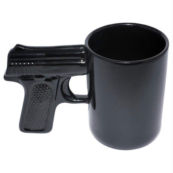 Ceramic Gun Mug Black 16.9 Oz