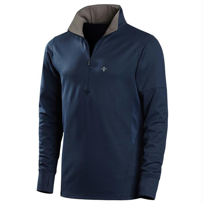 Mens Ls Zip Bedrock Blue Lg