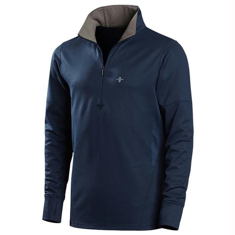 Mens Ls Zip Bedrock Blue Xl