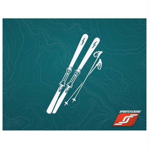 Sticker Downhill Skis White