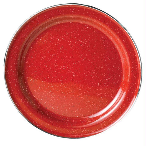 Ss Rim Dinner Plate Red