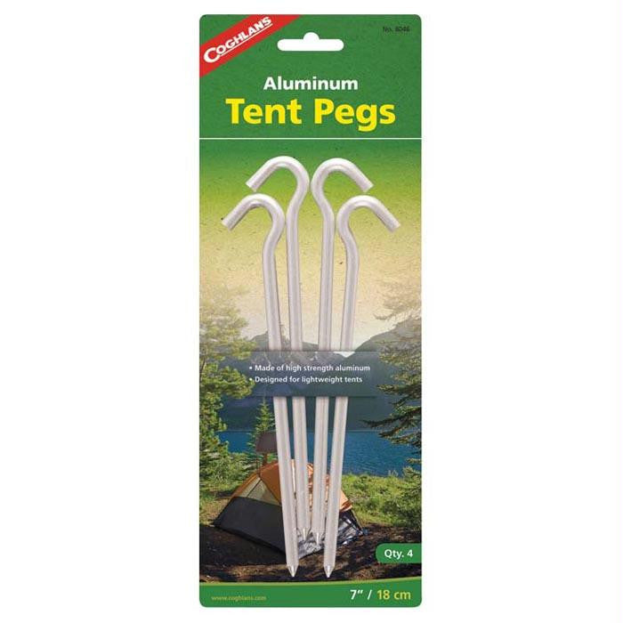 Alum Hooked Tent Peg 7" 4 Pk