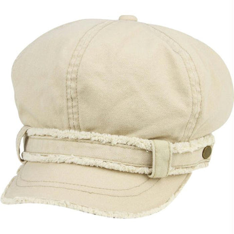 Canvas Newsboy Cap Washed Nat