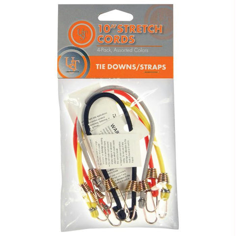 Stretch Cords 10" Asst 4 Pk