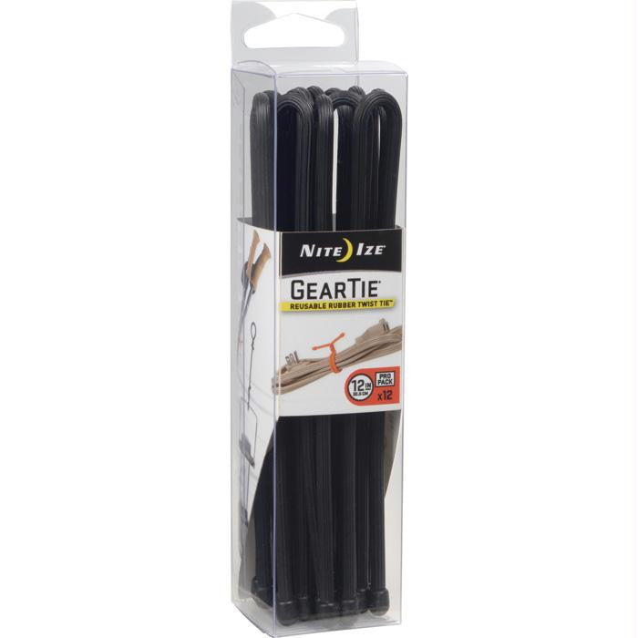 Gear Tie Propack 12"-blk 12pk