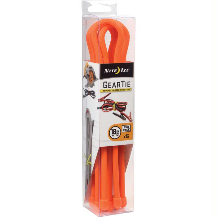 Gear Tie Propack 18"-org 6pk