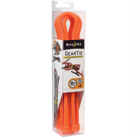 Gear Tie Propack 18"-org 6pk