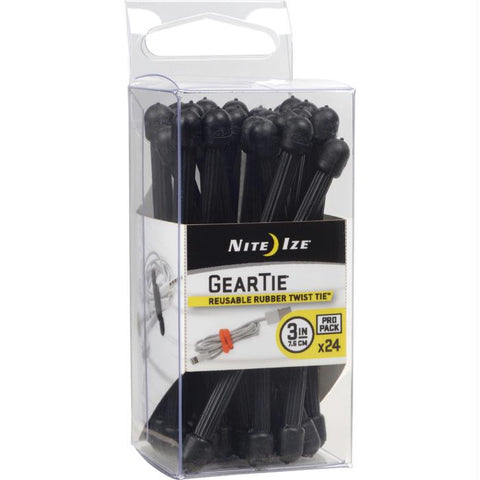 Gear Tie Propack 3"-blk 24pk