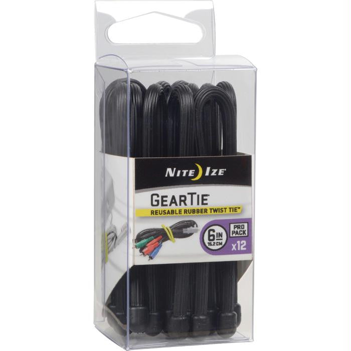 Gear Tie Propack 6"-blk 12pk