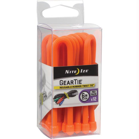 Gear Tie Propack 6"-org 12pk
