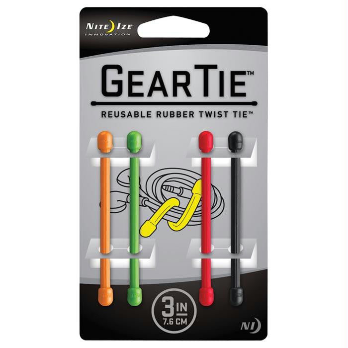 Gear Tie 3"-asst 4pk