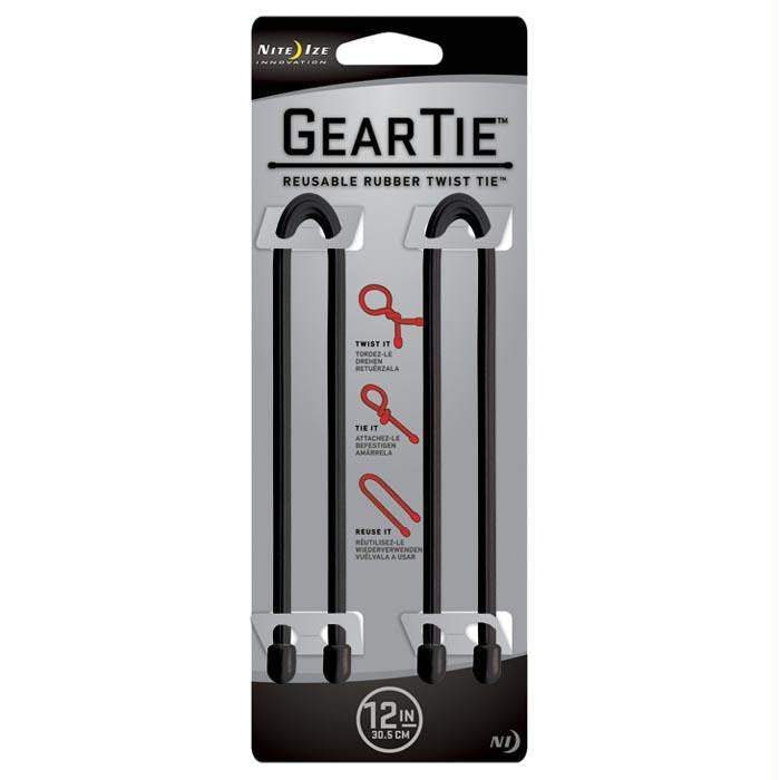 Gear Tie 12"-black 2pk