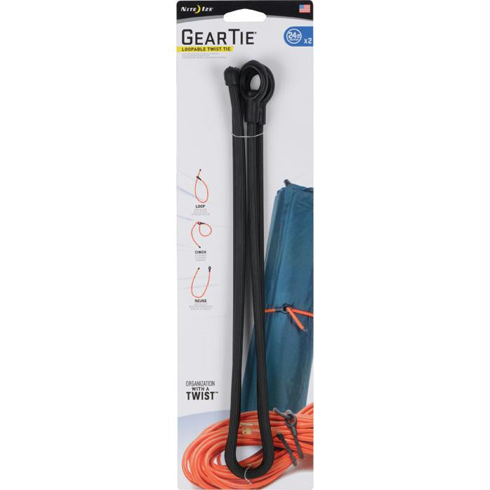 Gear Tie Loopable 24"-blk 2pk