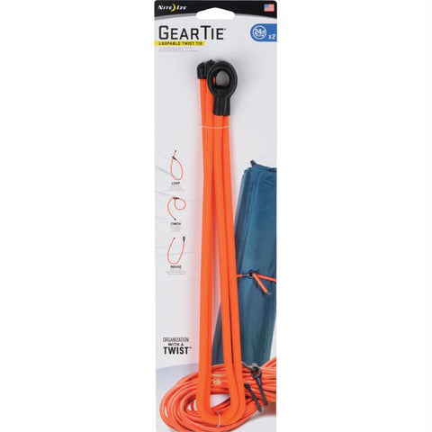 Gear Tie Loopable 24"-org 2pk