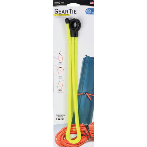 Gear Tie Loopable 24"-yel 2pk