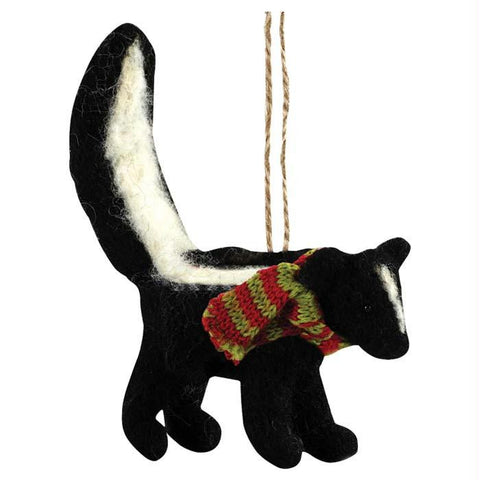 Felted Skunk Ornament
