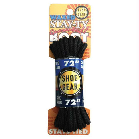 Waxed Boot Laces 72" Blk-blk