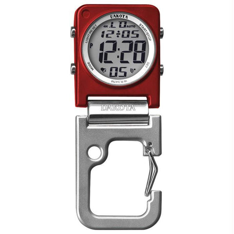 Digital Square Clip Clock Red