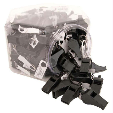 Plastic Whistle Black Bin 100
