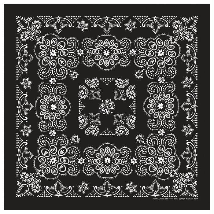 Texas Paisley Bandana Black