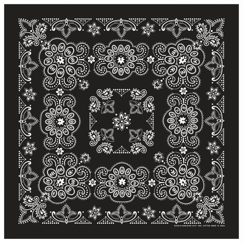 Texas Paisley Bandana Black