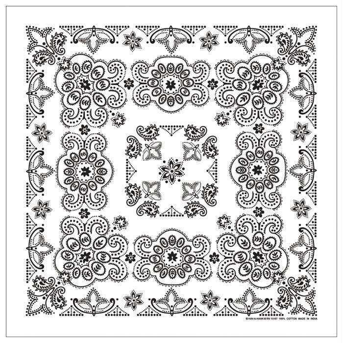 Texas Paisley Bandana White