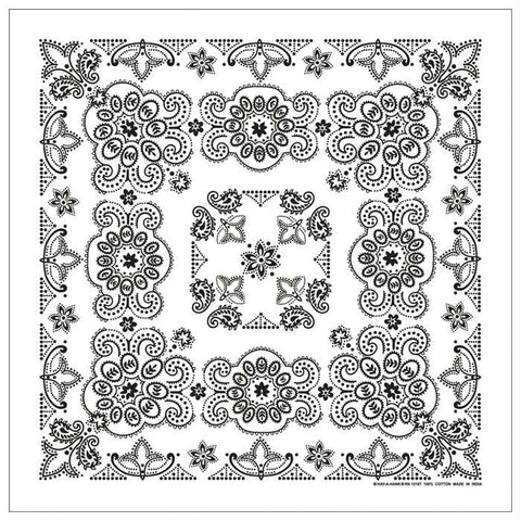 Texas Paisley Bandana White