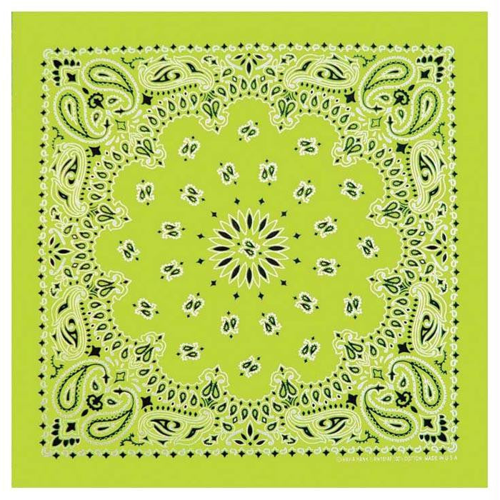 Neon Paisley Bandana Green
