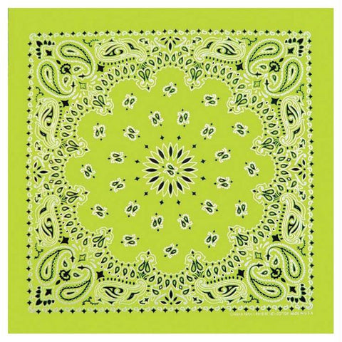 Neon Paisley Bandana Green