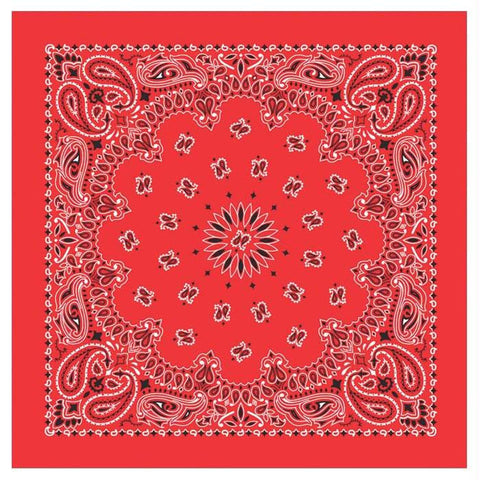 Bandanas Red W-hang Tag & Upc