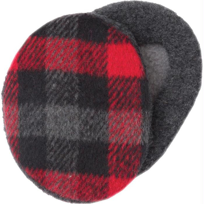 Earbags Fleece Plaid Blk-rd Sm