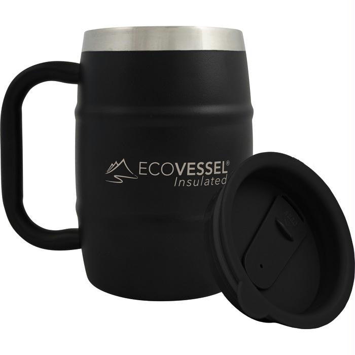 Double Barrel Mug 16oz Black