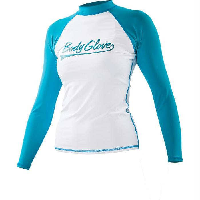 Ftd Rashguard W Ls Wht-turq Md
