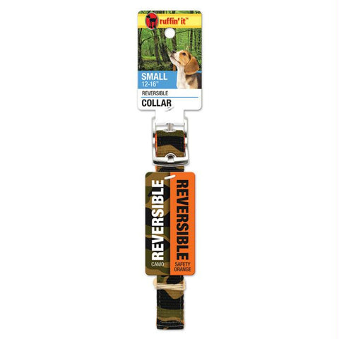 Camo-ornge Revrse Dog Collar S