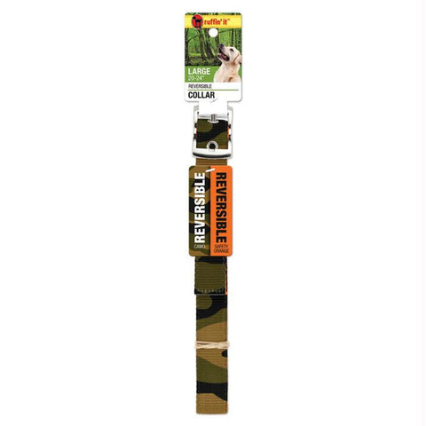 Camo-ornge Revrse Dog Collar L