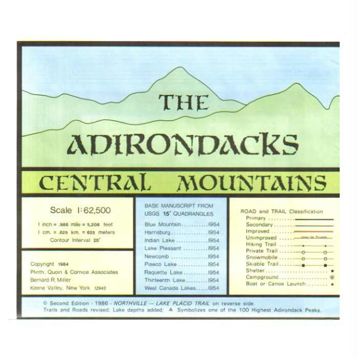 Adirondack Map Central Mtns.