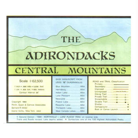 Adirondack Map Central Mtns.