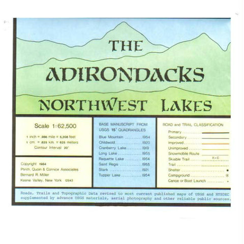 Adirondack Map Northwest Lakes